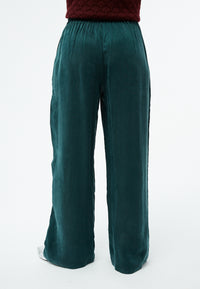 Givn Berlin Hose GBMARLA aus Cupro (Bemberg™) mit weitem Bein Trousers Dark Teal