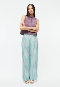 Givn Berlin Weite Hose GBMARLA aus TENCEL™ mit Peach-Effekt Trousers Graphite Green / English Violet (Blurry)