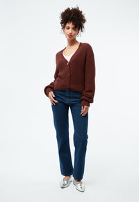 Givn Berlin Strickcardigan GBNELE relaxed Fit aus Bio-Baumwolle mit Struktur Cardigan Intense Rust