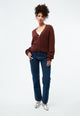 Givn Berlin Strickcardigan GBNELE relaxed Fit aus Bio-Baumwolle mit Struktur Cardigan Intense Rust