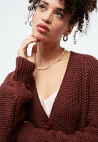 Givn Berlin Strickcardigan GBNELE relaxed Fit aus Bio-Baumwolle mit Struktur Cardigan Intense Rust