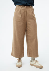 Givn Berlin Culotte GBTAMARA aus Bio-Baumwolle mit Bundfalten Trousers Beige / Grey (Melange)