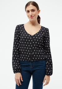 Givn Berlin Bluse GBTIARA aus LENZING™ ECOVERO™ Blouse Black / White (Polkadots)