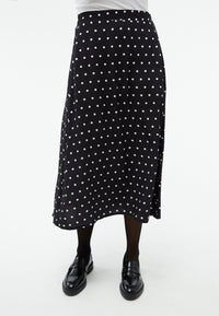Givn Berlin Midi Rock GBVANA aus LENZING™ ECOVERO™ Skirt Black / White (Polkadots)
