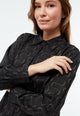 Givn Berlin Geraffte Bluse GBKASIA aus TENCEL™ mit Peach-Effekt Blouse Black / Dark Khaki (Waves)
