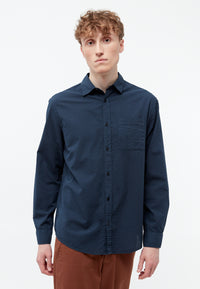 Givn Berlin Hemd GBYUVAL aus Bio-Baumwoll Seersucker Buttoned Shirt Midnight Blue (Structure)