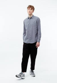 Givn Berlin Hemd GBYUVAL aus Bio-Baumwoll Seersucker Buttoned Shirt Stormy Grey (Structure)