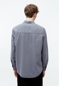 Givn Berlin Hemd GBYUVAL aus Bio-Baumwoll Seersucker Buttoned Shirt Stormy Grey (Structure)
