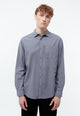 Givn Berlin Hemd GBYUVAL aus Bio-Baumwoll Seersucker Buttoned Shirt Stormy Grey (Structure)