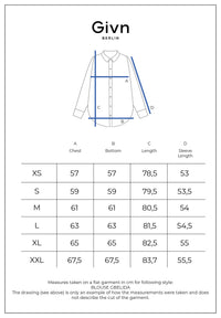 Givn Berlin Hemdbluse GBELIDA in langer Passform Blouse Yale Blue