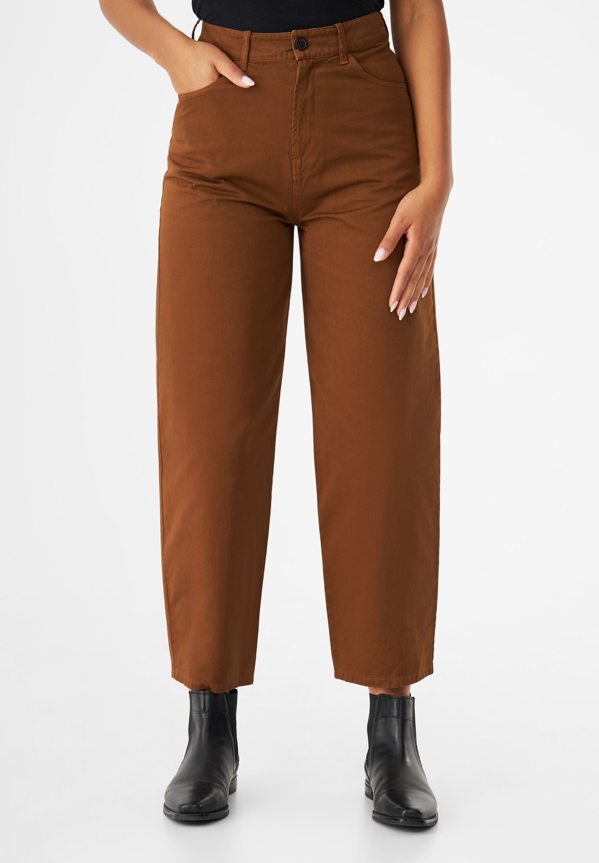 Givn Berlin Hose AURELIA aus Bio-Baumwolle Trousers Caramel Brown