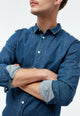 Givn Berlin Jeanshemd GBDEVIS aus Bio-Baumwolle Buttoned Shirt Dark Blue (Denim)