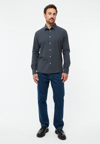 Givn Berlin Karo-Hemd KENT aus Bio-Baumwolle Buttoned Shirt Dark Grey / Light Blue (Checked)