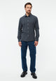Givn Berlin Karo-Hemd KENT aus Bio-Baumwolle Buttoned Shirt Dark Grey / Light Blue (Checked)