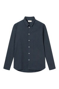 Givn Berlin Karo-Hemd KENT aus Bio-Baumwolle Buttoned Shirt Dark Grey / Light Blue (Checked)