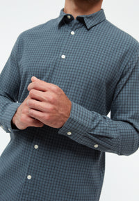 Givn Berlin Karo-Hemd KENT aus Bio-Baumwolle Buttoned Shirt Light Blue / Dark Grey (Checked)