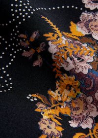Kleid FREYA aus LENZING™ ECOVERO™ - Black / Yellow (Flowers)