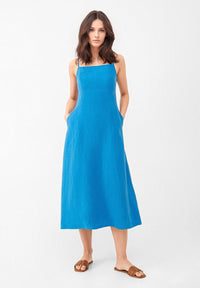 Givn Berlin Kleid GBGIANA slim Fit aus Leinen mit Rückendetail Dress French Blue (Linen)