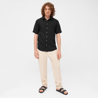 Givn Berlin Kurzarm-Hemd GBDYLAN regular aus Leinen Buttoned Shirt Black (Linen)