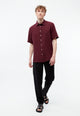 Givn Berlin Kurzarm-Hemd GBDYLAN regular aus Leinen Buttoned Shirt Burgundy (Linen)