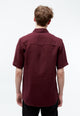 Givn Berlin Kurzarm-Hemd GBDYLAN regular aus Leinen Buttoned Shirt Burgundy (Linen)
