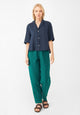 Givn Berlin Kurzarmbluse GBCAROL relaxed aus Leinen Blouse Midnight Blue (Linen)