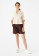 Givn Berlin Kurzarmbluse GBCAROL relaxed aus Leinen Blouse Beige (Linen)