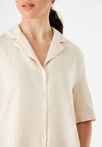 Givn Berlin Kurzarmbluse GBCAROL relaxed aus Leinen Blouse Beige (Linen)