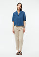 Givn Berlin Kurzarmbluse GBCAROL relaxed aus Leinen Blouse Blazing Blue (Linen)