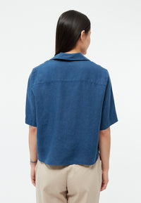 Givn Berlin Kurzarmbluse GBCAROL relaxed aus Leinen Blouse Blazing Blue (Linen)