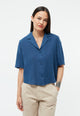 Givn Berlin Kurzarmbluse GBCAROL relaxed aus Leinen Blouse Blazing Blue (Linen)