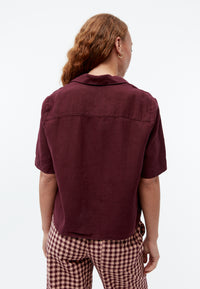 Givn Berlin Kurzarmbluse GBCAROL relaxed aus Leinen Blouse Burgundy (Linen)