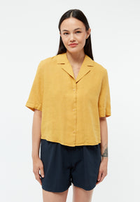 Givn Berlin Kurzarmbluse GBCAROL relaxed aus Leinen Blouse Faded Gold (Linen)