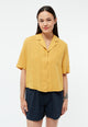 Givn Berlin Kurzarmbluse GBCAROL relaxed aus Leinen Blouse Faded Gold (Linen)
