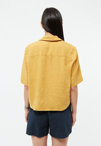 Givn Berlin Kurzarmbluse GBCAROL relaxed aus Leinen Blouse Faded Gold (Linen)