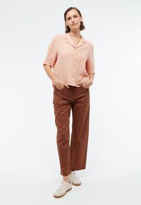Givn Berlin Kurzarmbluse GBCAROL relaxed aus Leinen Blouse Light Apricot (Linen)