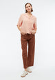 Givn Berlin Kurzarmbluse GBCAROL relaxed aus Leinen Blouse Light Apricot (Linen)