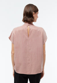 Givn Berlin Kurzarmbluse GBLETIZIA mit Stehkragen aus TENCEL™ mit Peach-Effekt Blouse Rosewood
