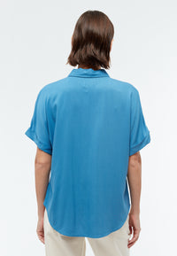 Givn Berlin Kurzarmbluse GBSARAH aus LENZING™ ECOVERO™ Blouse Gentle Blue