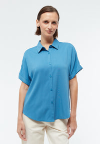 Givn Berlin Kurzarmbluse GBSARAH aus LENZING™ ECOVERO™ Blouse Gentle Blue
