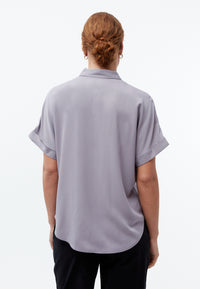 Givn Berlin Kurzarmbluse GBSARAH aus LENZING™ ECOVERO™ Blouse Lilac Grey