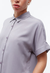 Givn Berlin Kurzarmbluse GBSARAH aus LENZING™ ECOVERO™ Blouse Lilac Grey