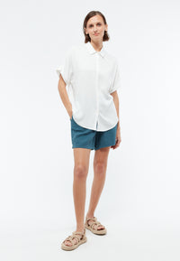 Givn Berlin Kurzarmbluse GBSARAH aus LENZING™ ECOVERO™ Blouse White