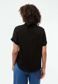 Givn Berlin Kurzarmbluse GBSARAH aus LENZING™ ECOVERO™ Blouse Black