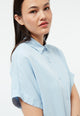 Givn Berlin Kurzarmbluse GBSARAH aus LENZING™ ECOVERO™ Blouse Ice Water Blue