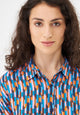 Givn Berlin Kurzarmbluse GBSARAH relaxed Fit aus LENZING™ ECOVERO™ Blouse Blue / Orange (Drops)