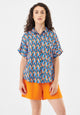 Givn Berlin Kurzarmbluse GBSARAH relaxed Fit aus LENZING™ ECOVERO™ Blouse Blue / Orange (Drops)