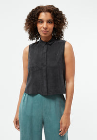 Givn Berlin Kurzarmbluse GBXENIA aus TENCEL™ mit Peach-Effekt Blouse Black (Tencel)
