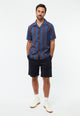 Givn Berlin Kurzarmhemd GBBARIK aus LENZING™ ECOVERO™ Buttoned Shirt Blazing Blue / Chocolate Brown (Stripes)