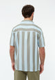 Givn Berlin Kurzarmhemd GBBARIK aus LENZING™ ECOVERO™ Buttoned Shirt Ice Water Blue / Faded Olive (Stripes)